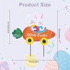 hogardeck Easter Decorations Outdoor, Metal Bunny Carrot Cart Decorative Garden