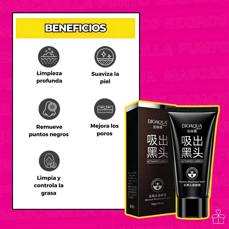 Mascarilla Puntos Negros Carbon Activo Espinillas Tipo