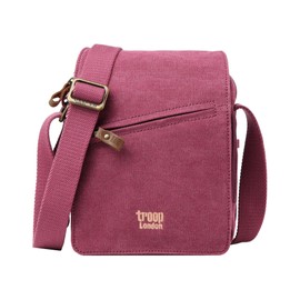 Troop London TRP0239 Classic Canvas Across Body Bag Burgundy