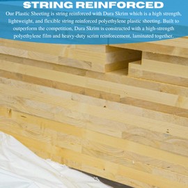 VBS - 10 Mil White String Reinforced Plastic Sheeting - White Plastic Sheeting, 10 Mil White Plastic Sheeting, String Reinforced Plastic Sheeting (16' x 10')