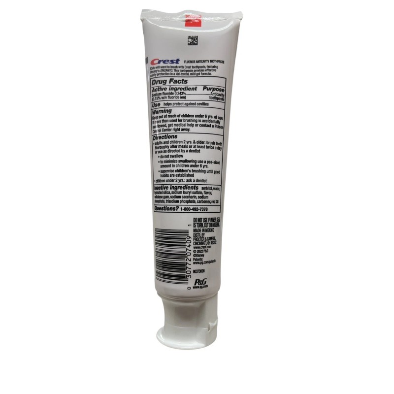 Crest Kids Toothpaste Encanto Bubblegum Flavor, Fluoride Anticavity, 4.2 oz,