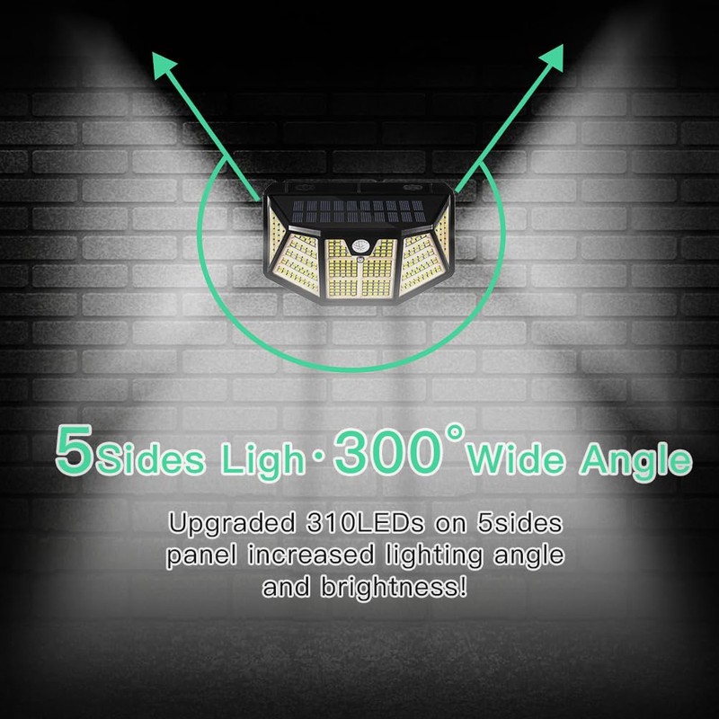 Ehowdin 2Pack Solar Light Outdoor IP67 Waterproof 3Light Modes -Upgraded