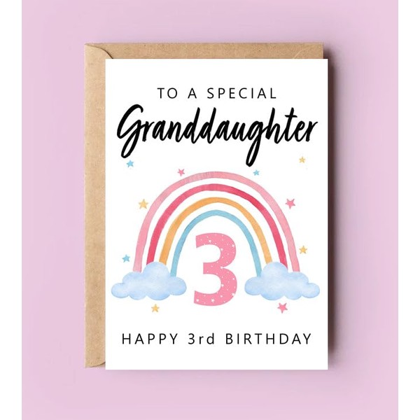 PTDShops Happy 3Rd Birthday To A Special Granddaughter Card -