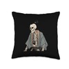 Samurai Art with Brushstroke Background Throw Pillow