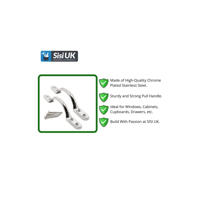SISI UK Chrome 5 Inch Pull Handle 127mm Chrome Bow