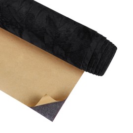 CRE8TIVE Crinkle Crushed Velvet Wallpaper 12"x80" Black Peel and Stick Wallpaper Self Adhesive Velvet Flocking Liner for Jewelry Drawer Box Lining Black Felt Sheets for DIY Crafts Displays Accent Wall