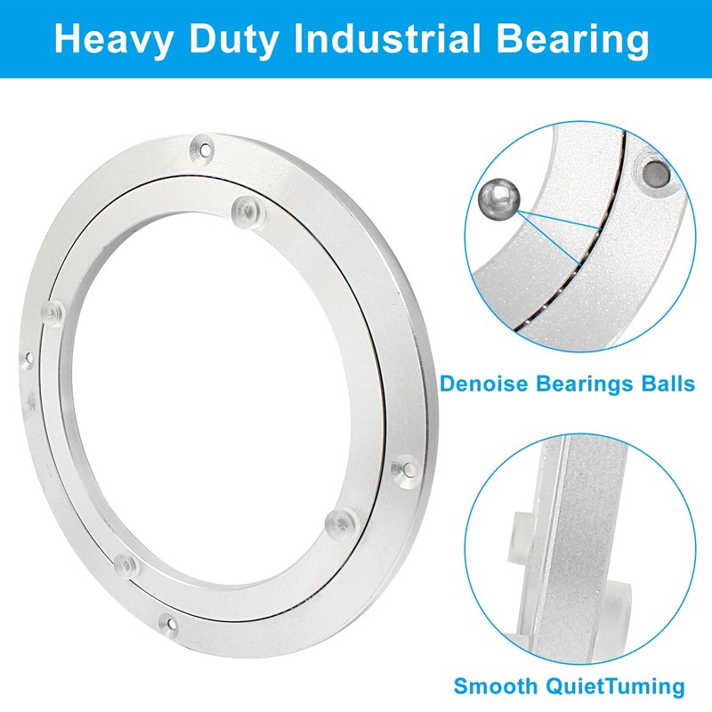 Waziaqoc 8 Inch Lazy Susan Bearing, Heavy Duty Aluminum Turntable,