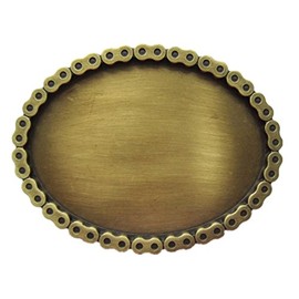 Urban Backwoods Link Blank Antique Brass Belt Buckle for Interchangeable Belt Buckle, bronze