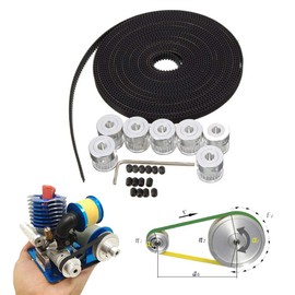 GT2 Timing Belt Pulley, 8pcs GT2 20Teeth Bore 5mm Timing Pulley Wheel with GT2 5 Meters Rubber Belt and Tensioner by YEEZUGO