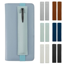 Rairsky Pack of 12 Pen Holder Notebook, Reusable Book Pen Loop Pen Loop, Pen Holder for Notebook, PU Leather Pencil Case, Elastic Pen Holder for Tablet, Diary, Calendar, Notebook