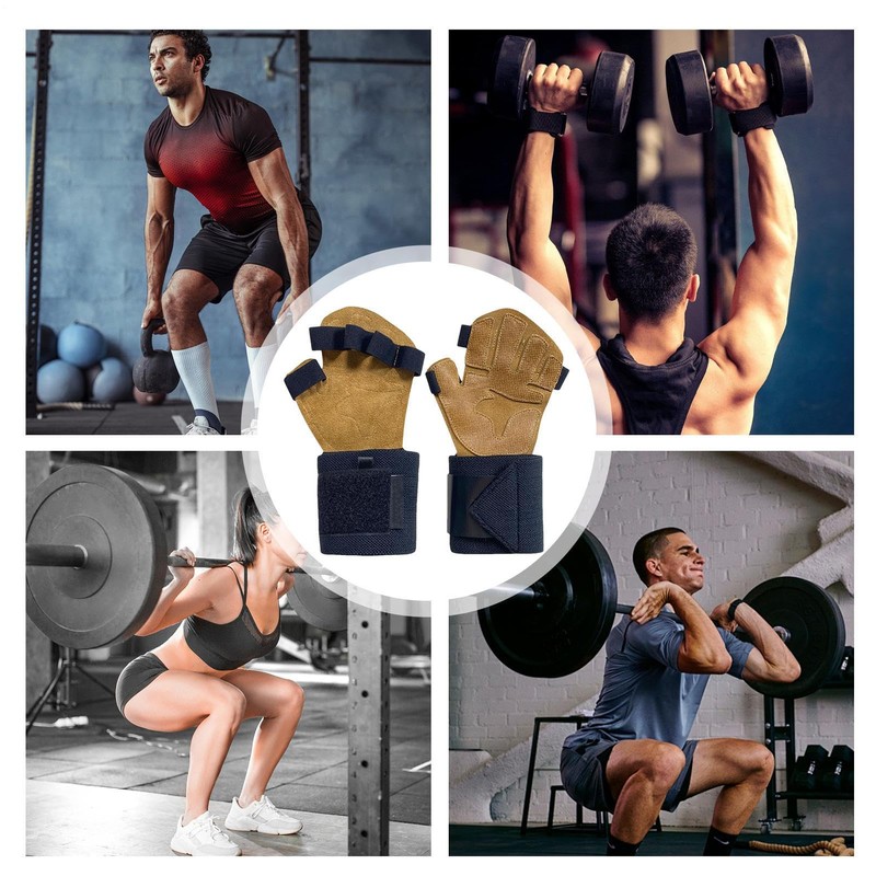 Weight Lifting Gloves - Fingerless Weightlifting Gloves with Wrist Wrap