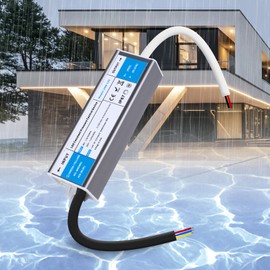 SUCIKORIO 12V 24W LED Driver Waterproof IP67, Ultra Slim Transformer 240V AC to 12V DC 2A 24 Watt Quiet Low Volt Converter LED Power Supply Constant Voltage For LEDs Strip, Indoor & Outdoor