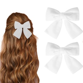 SANTUO Elegante Haarschleife Haarspange – 2 Stück Haarklammer Schleife Für Damen & Mädchen, Vintage-Samt Haarschleifen Accessoire in (Weiß)