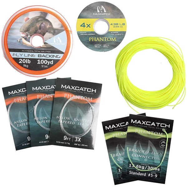 Maxcatch WF Fly Line 100ft Yellow, Orange, Teal Blue, Moss Green (2F,3F,4F,5F,6F,7F,8F) (Line Combo Yellow, WF5F)