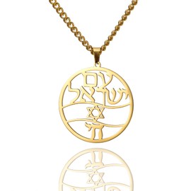 UNIFT Hebrew Chai Necklace for Women Stainless Steel Classic Hebrew Sign of Life Letter Chai Pendant Necklace Religious Jewish Jewelry, one size, Stainless Steel, No Gemstone