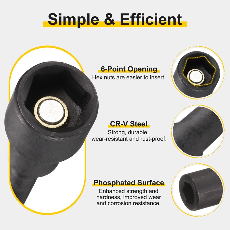 sourcing map 3pcs Nut Driver Drill Bit 5/16 Inch Socket