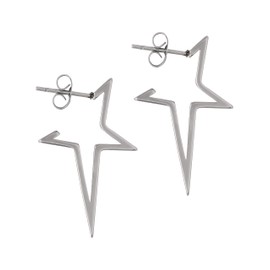 Hanary Silver-tone Spike Star Earrings Dangle, Y2k Goth Punk Grunge Emo Earrings, Star Jewelry, Christmas Jewelry Gifts For Women