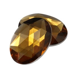 Allstarco 40x30mm Large Flat Back Oval Acrylic Rhinestones Cosplay Costume Gems Plastic Jewels Embelishments DIY Crafts Gemstones - 4 Pieces (Brown Smokey Topaz H131)
