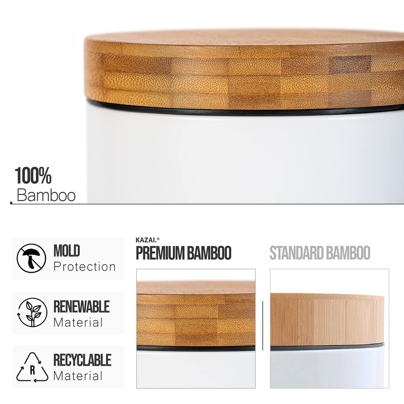 Kazai. 3L Designer Bathroom Bin | Superior Bamboo | Soft