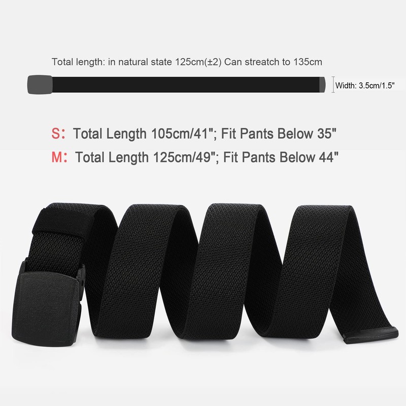 JASGOOD Elastic Stretch Belt for Men Outdoor Sports Work Nylon