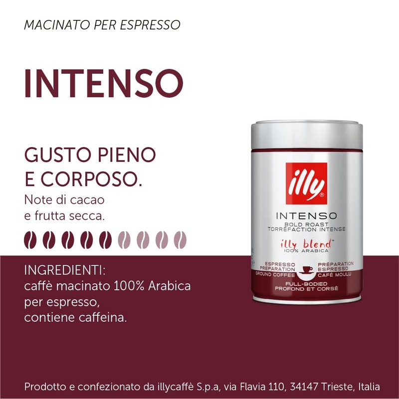 illy Intenso Bold Roast Ground Coffee, 250 g(1 piece)