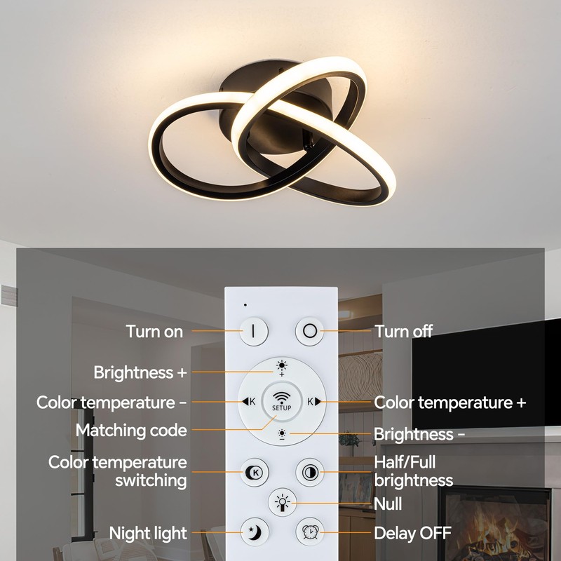 TIAZFCA 10 Inch Modern Ceiling Light, 24W LED Dimmable Ceiling