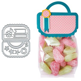 Bag Topper Flower Tag Metal Die Cuts for Card Making,Flower Banner Tag Card Cutting Dies Cut Stencils DIY Scrapbooking Album Decorative Embossing Paper Card Embossing Craft