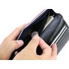Liberto Edwin Men's Long Wallet, Large Capacity, PU Leather, Synthetic