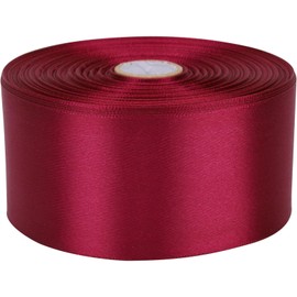 Baocuan 2 inch x 50 Yards Deep Rose Single Face Satin Ribbon Solid Fabric Ribbon for Gift Wrapping Floral Bouquets Wedding Birthday Party Decoration Hair Floral Craft Sewing