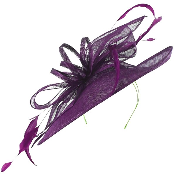 Max and Ellie Ascot Disc Headpiece in Blackcurrant, size: One