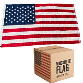 WINDSTRONG US FLAG HIGH WIND US AMERICAN FLAG WITH EMBROIDERED STARS SEWN STRIPES COMMERCIAL USE (5x8 FT)