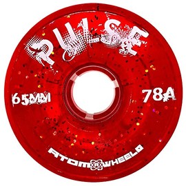 ATOM SKATES Outdoor Quad Roller Wheels 78A ATOM PULSE 65x37 Glitter Red / 1 Pack - 4 Wheels