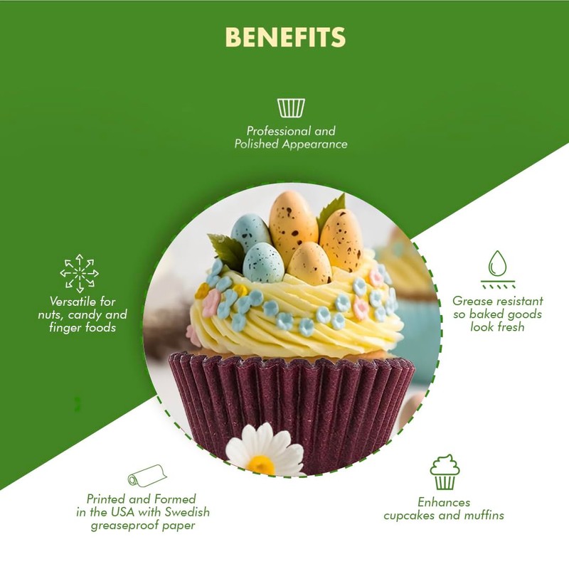 Regency Wraps Greaseproof Professional Grade Baking Cups, Pack of 40,