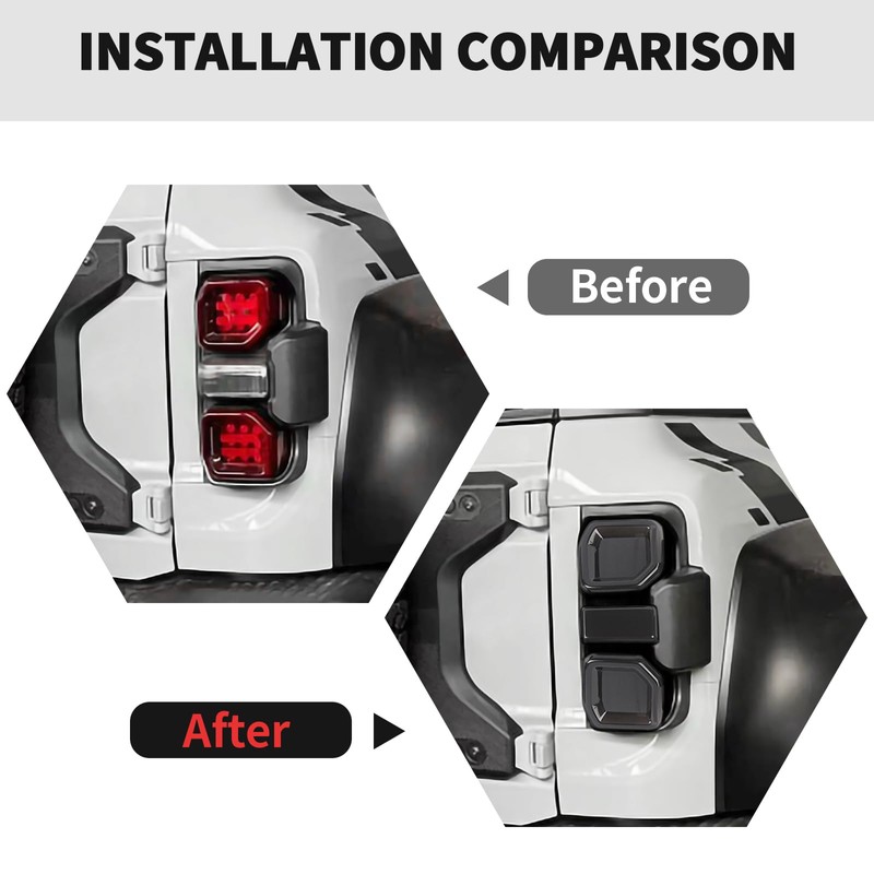 RT-TCZ Smoked Black Tail Light Lamp Cover Guard Trim Decoration