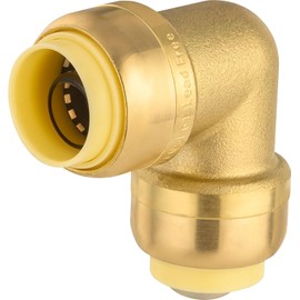 (Pack of 20) EFIELD 1/2-inch 90-Degree Elbow, Push-Fit Brass Fittings to Connect Copper, PEX, CPVC Pipe with 1/2" Disconnect Clip, UPC Certified