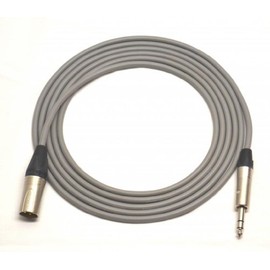 5 ft Canare Quad Balanced Patch Cable Grey Neutrik XLR Male - 1/4" TRS