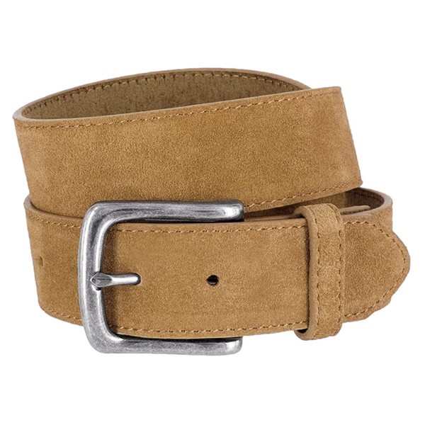 Men's Belt Rounded Edge Heel Bar Buckle Casual Jean Suede