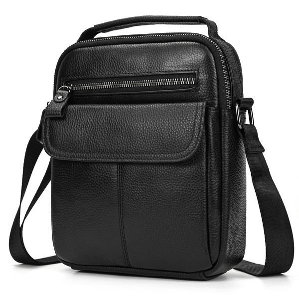 Leder Umhängetasche Herren Schultertasche Vintage Männer Tasche Crossbody Bag Herrentasche