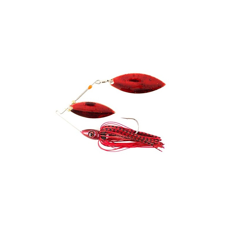 Nichols Lures Pulsator Metal Flake Double Willow Spinnerbait, Red Shad,