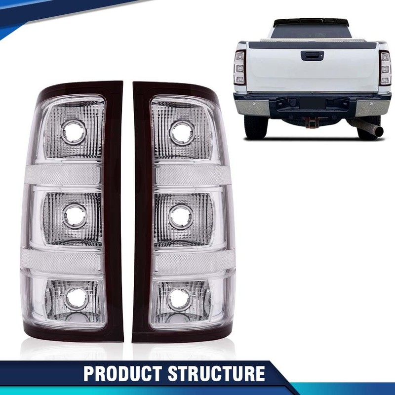 PIT66 Tail Light Assembly Compatible with 07-14 Chevy Silverado w/Single