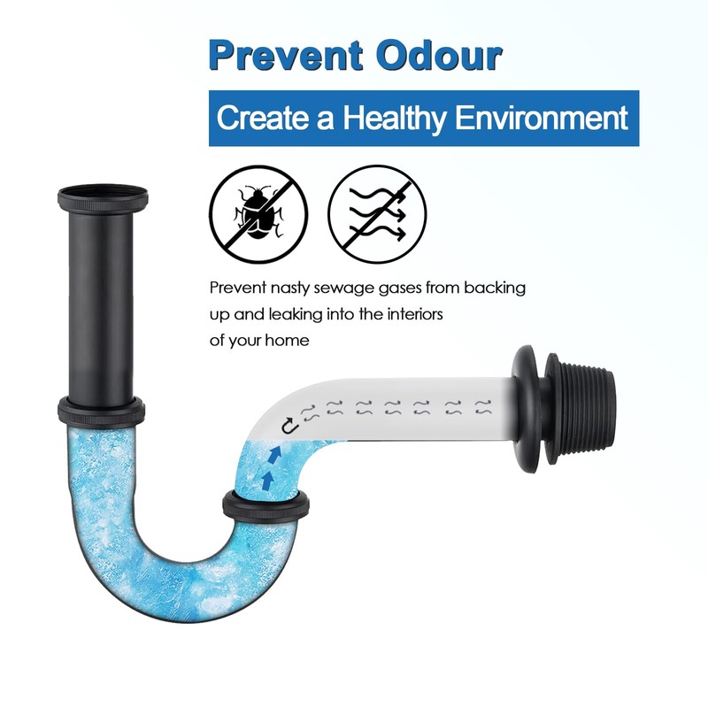 OUGOO Bathroom Sink P-Trap, Adjustable 1-1/4 Bottle Trap with Slip