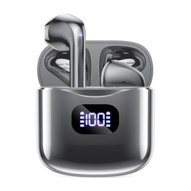 KTGEE - Auriculares inalámbricos Bluetooth 5.3, 40 horas de reproducción estéreo con visualización LED, estuche de carga IPX7, impermeables, con...   