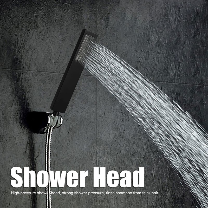 Handheld Shower Head, G1/2 Flat Square Shape Shower Head Hand‑Held