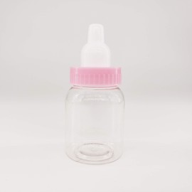 24 Pcs Pink Mini Baby Bottle Fillable Baby shower Newborn baby Baptism for Girl Boy Birthday Party Décor favor gift