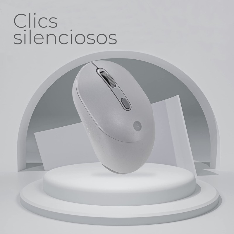 TECHZONE Mouse Inalámbrico con Click Silencioso 4 Botones Tecnología USB