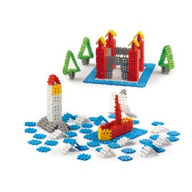 Mini Waffle Block Construction Playset for Kids- Big Box- 300 Rainbow Interlocking Puzzle Pieces-Improves Fine Motor Skills- STEM/ STEAM Building Montessori Toys for Boys and Girls Ages 3+