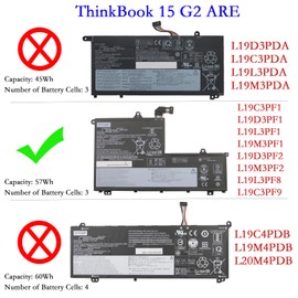 EPYOBW L19M3PF9 Laptop Battery 45Wh Compatible with Lenovo ThinkBook 14-IML 20RV / ThinkBook 14-IIL 20SL / ThinkBook 15-IML 20RW / 20SM / ThinkBook 15 G2 are Series L19L3PF8 L19M3PF1 L19C3PF1