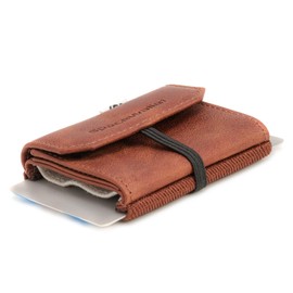 Mini Wallet for Men and Women I Very Small Genuine Leather Smart Wallet / Wallet with Coin Compartment I 15 Cards + Notes + Coins I Spacewallet Pull, Pull Antique, Minimalist