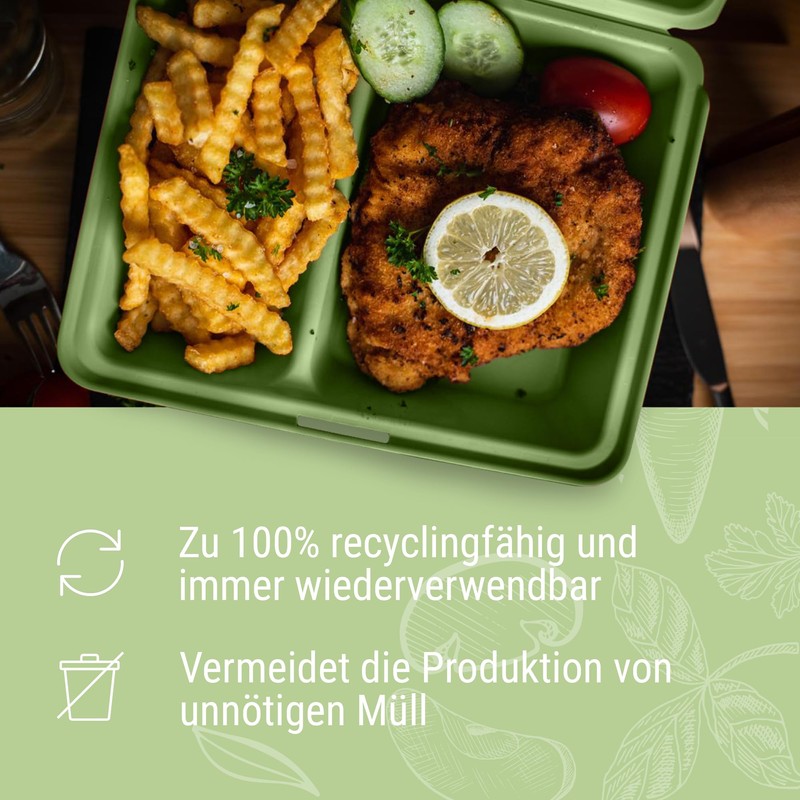 elastoREuse - Reusable food box 0.8 l 2-part - sustainable