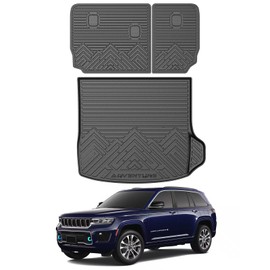 Mixsuper Cargo Liner for Jeep Grand Cherokee 4XE 2022-2025 (NOT for WK/L), All Weather Cargo Mat Backrest Mat TPE Back Seat Cover Protector for Grand Cherokee Accessories